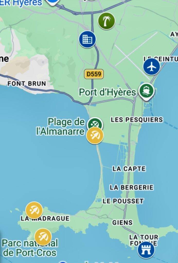 Karte Hyeres